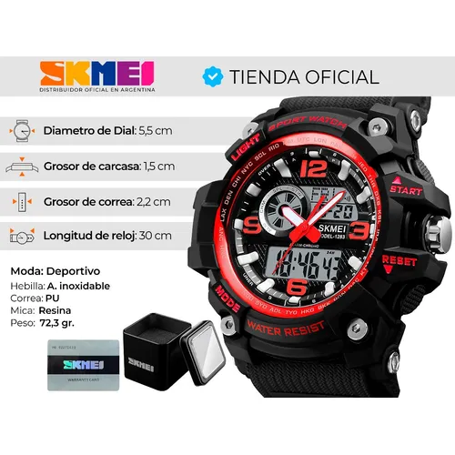 Reloj pulsera Skmei 1283 de cuerpo color negro anal gico digital