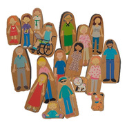 Muñecos Madera Familia Figuras Juegos Didacticos Niños