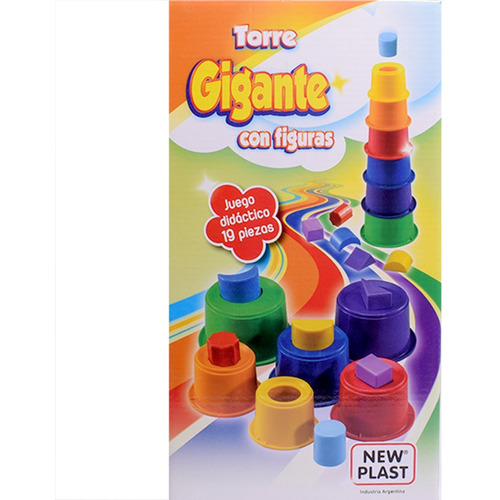 Torre Figuras Aplilable Encastre Juguete Bebe Infantil Plast Color Azul/verde/rojo