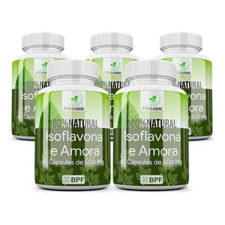 Isoflavona E Amora Em Capsulas 500mg Kit 5 Frascos 100% Puro