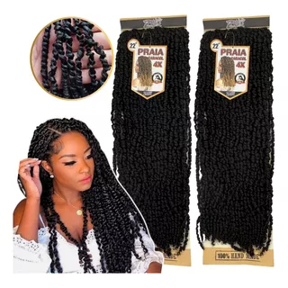 2 Cabelo Praia Caracol Twist Pre Looped Crochet 360gramas 