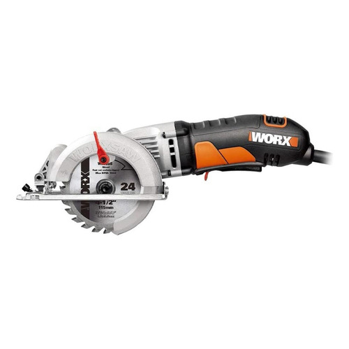 Sierra circular eléctrica Worx WX429L 4.5" negra y naranja 120V