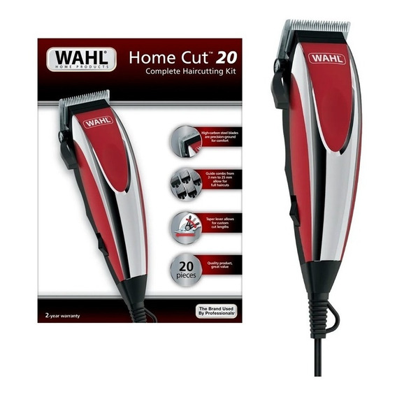 Maquina De Cortar Pelo Wahl Home Cut Estuche 20 Piezas 9w Color Plateado