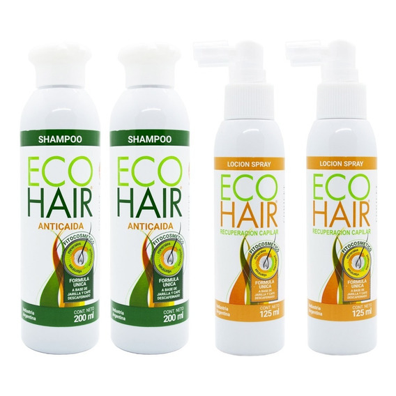 Eco Hair 2 Shampoo + 2 Loción Tratamiento Anticaída Cabello