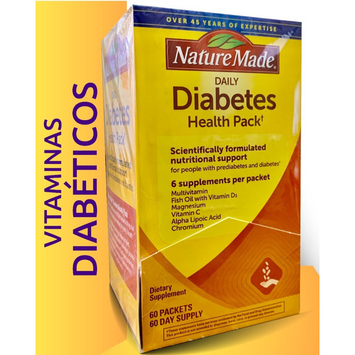 Nature Made - Vitaminas Pack Saludable Diabetes / Pre + Control Glucosa 60días Americano* Sabor Sin sabor