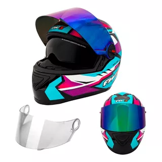 Capacete Fechado Viseira Camaleão Gtx Fox Fw3 Oculos Interno