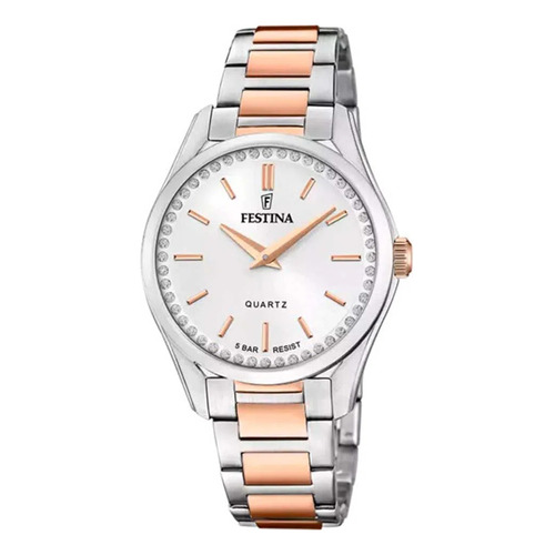 Reloj Festina Mujer F20620/1 Acero Combinado Rosé Color de la malla Plateado Combinado Rosé Color del bisel Plateado Color del fondo Plateado