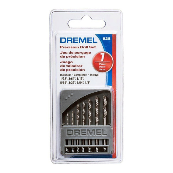 Juego De 7 Brocas Mecha Acero Rapido 628 Dremel De 0,8 A 3,2