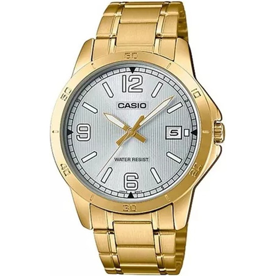 Reloj Casio Mtpv004 Dorado Hombre *watchsalas*full