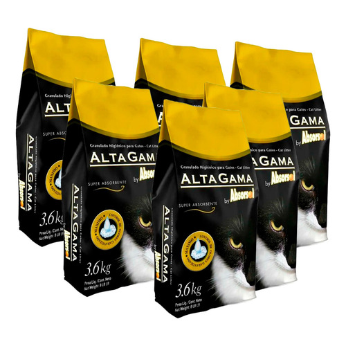 Piedras Sanitarias Absorsol Alta Gama Neutro Pack 6 Unidades X 3,6 Kg C/u (21,6 Kg Totales) x 21.6kg de peso neto  y 3.6kg de peso por unidad