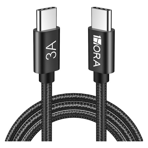 Cable Usb Tipo C A Tipo C 2m Carga Rápida 60w Datos 2.0 Color Negro