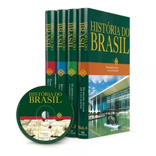 Livro Box Coleção História Do Brasil Barsa 4 Livros + Cd