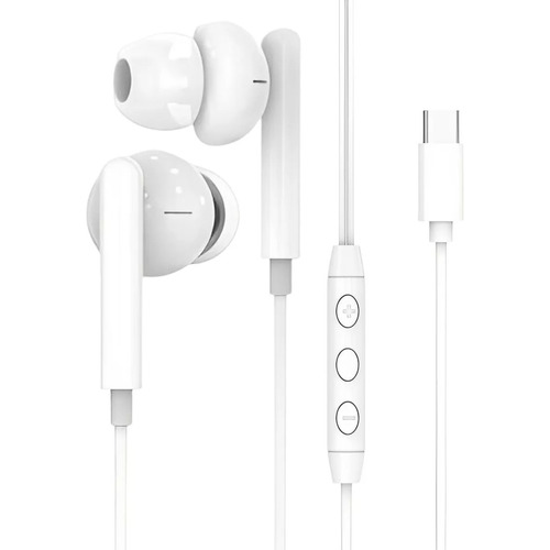 Audifonos Con Cable Tipo C Auriculares In-ear Usb C Android Color Blanco