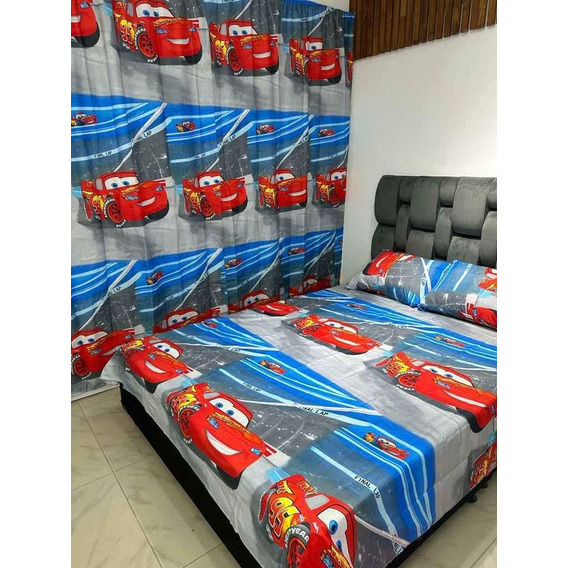 Juego De Sabanas Y Cortinas Infantiles Cama Doble