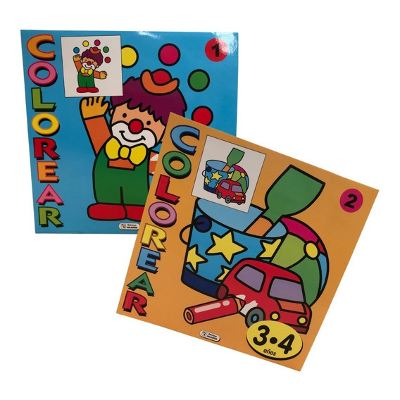 Set De 2 Libros Para Colorear Para Niños / Saldaña