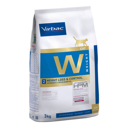 Alimento Virbac Veterinary HPM Weight Loss & Control para gato adulto sabor mix en bolsa de 3kg