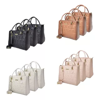 Kit 12 Bolsas Revenda Living Dubai Feminina Alça Transversal