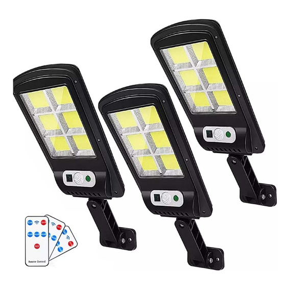 Pack3 Lámparas Foco Led Exterior Solar Luz Sensor Movimiento