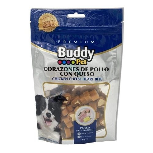 Snack Perros Buddy Pet Corazones De Pollo Con Queso Premios