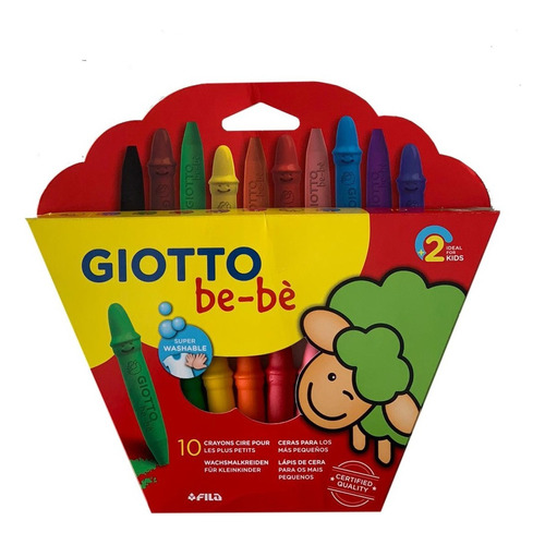 Crayones/crayolas Giotto Bebé X10 Un. Totalmente Lavables