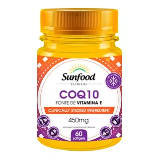 Coenzima K10 Ubiquinona 450mg Com Vitamina E Sunfood