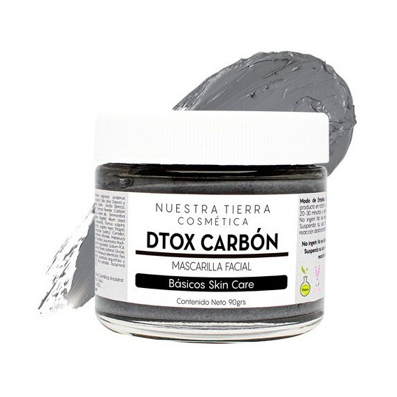 Nuestra tierra cosmética mascarilla facial dtox carbón activado regaliz 90grs cutis graso y mixto