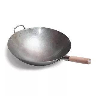 Wok De Acero Al Carbon Hecho A Mano 40 Cms Parrilla Premium