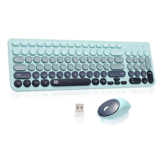 Kit De Teclado Y Ratón Inalámbrico Usb Portátil Para Ordenad