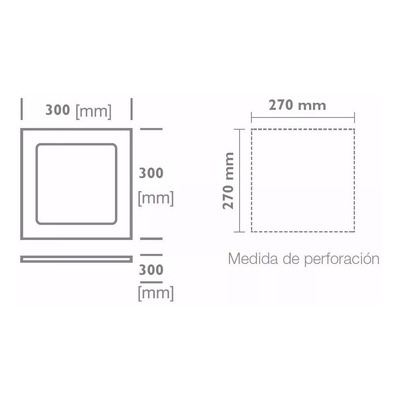 X5 Plafon Embutir Led 24w 30x30 Cm Cuadrado Panel Luz Desing