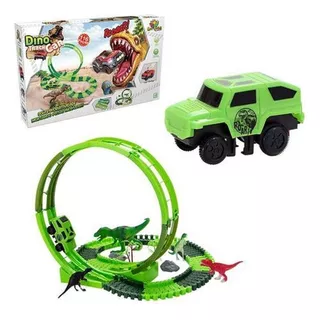 Pista Dinossauro Rex 116 Peças Com 1 Carro E 4 Dinossauros