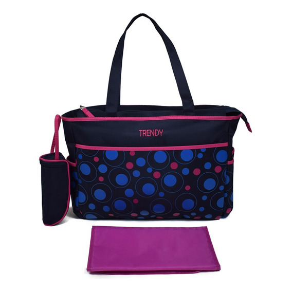 Bolso Maternal Trendy C/ Neceser Y Cambiador Liviano Porta M