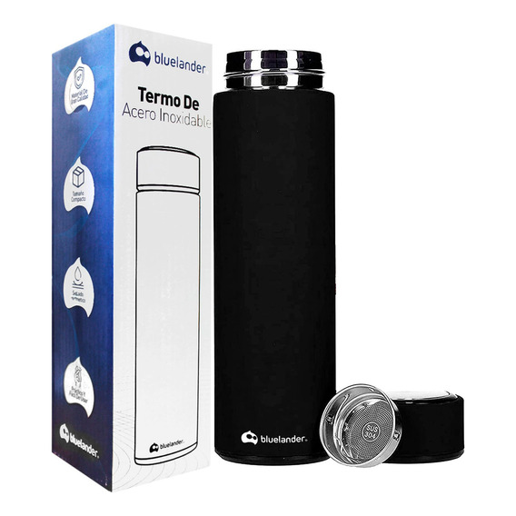 Termo Acero Inoxidable 500 Ml Diseño Elegante Hermético Color Negro