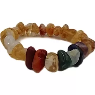 Pulseira Pedras Dos 7 Chakras Semi Preciosas Novabelleza Comprimento 16 Cm Diâmetro 16 Cm