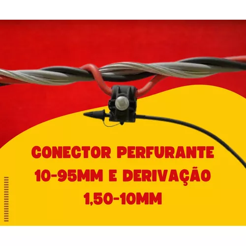 Conector de derivación perforante Cdp de 10 mm A, 95 mm, 3 pulgadas