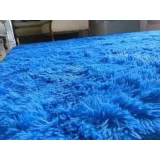 Alfombra Peluda 150x2m Azul Royal
