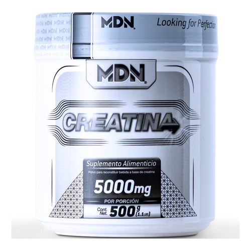 Creatina Monohidratada 100% Pura 500g MDN Sports, 100 servicios, Sin rellenos.
