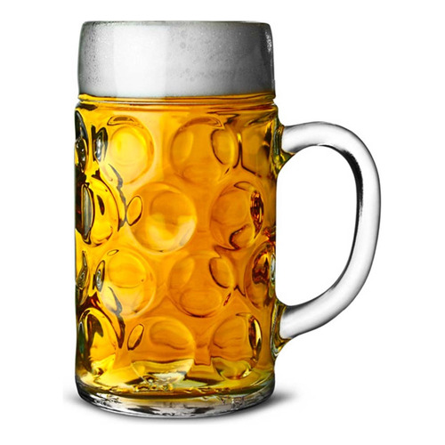 Super Tarro Cervecero Gigante Aleman 1200 Ml 6 Piezas Color Transparente