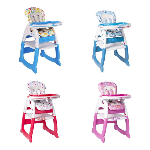 Silla De Comer 4 En 1 Ebaby Modelo 2021 Para Bebes Color azul celeste rosado Merly