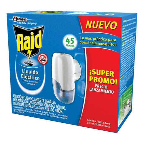 Raid Liquido Eléctrico 45 Noches Aparato + Repuesto