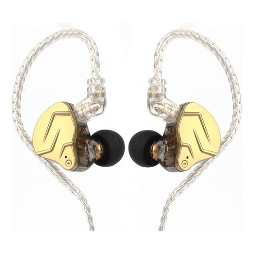 Audífonos In-ear Kz Zsn Prox Híbrido Hifi Monitoreo Color Dorado Sin Mic