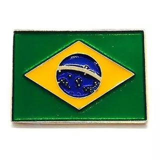 Pim Bótom Broche Bandeira Do Brasil 25 Mm Folheado A Ouro