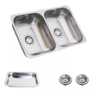 Bacha Doble De Cocina Acero Inox 430 M30 Mate 