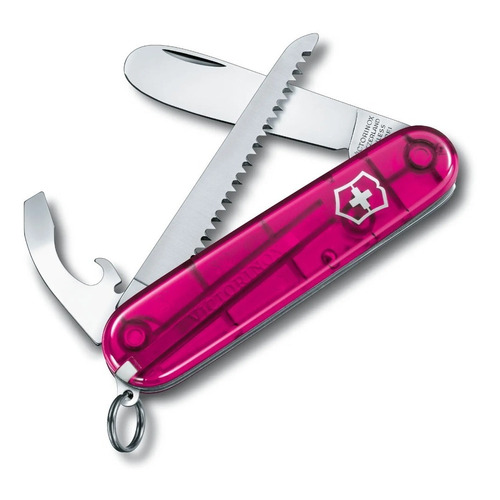 Victorinox Kit My First Vx, Para Niños, Navaja Con 9 Usos Color Rosa transparente