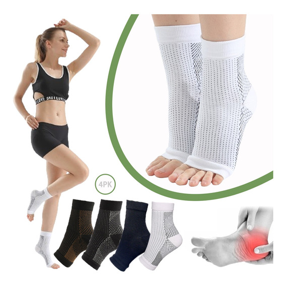 4 Pares Deportivas Calcetines Compresion Fascitis Plantar