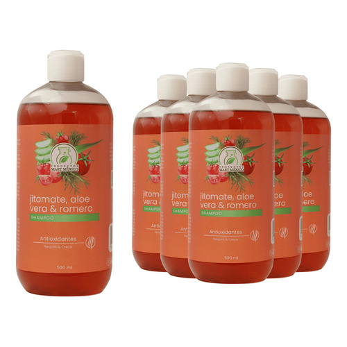  Shampoo Capilar Jitomate, Aloe Vera & Romero (500ml) 6 Pack
