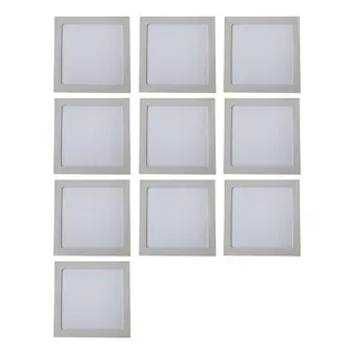 Painel Plafon Led 12w Quadrado Embutir 6000k Bivolt Moderno Cor Branco Frio 110v/220v