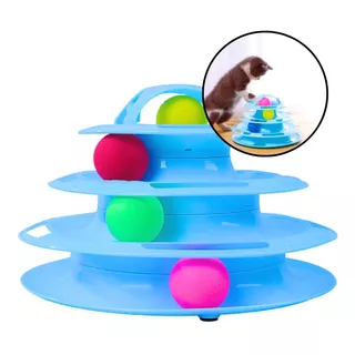 Brinquedo Interativo Pet P/ Gatos Torre De Bolinhas 4 Niveis