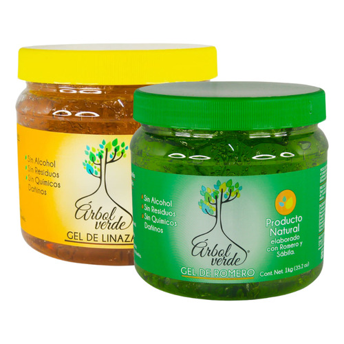 Gel De Linaza De 1 Kg + Gel De Romero 1kg Árbol Verde