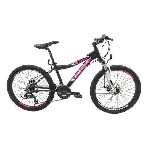 Bicicleta Mountain Bike Raleigh Scout R24 Shimano 21 V + Led Color Negro/rosa