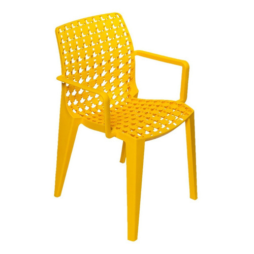 Silla Para Restaurante Con Brazos En Polipropileno Color de la estructura de la silla Amarillo